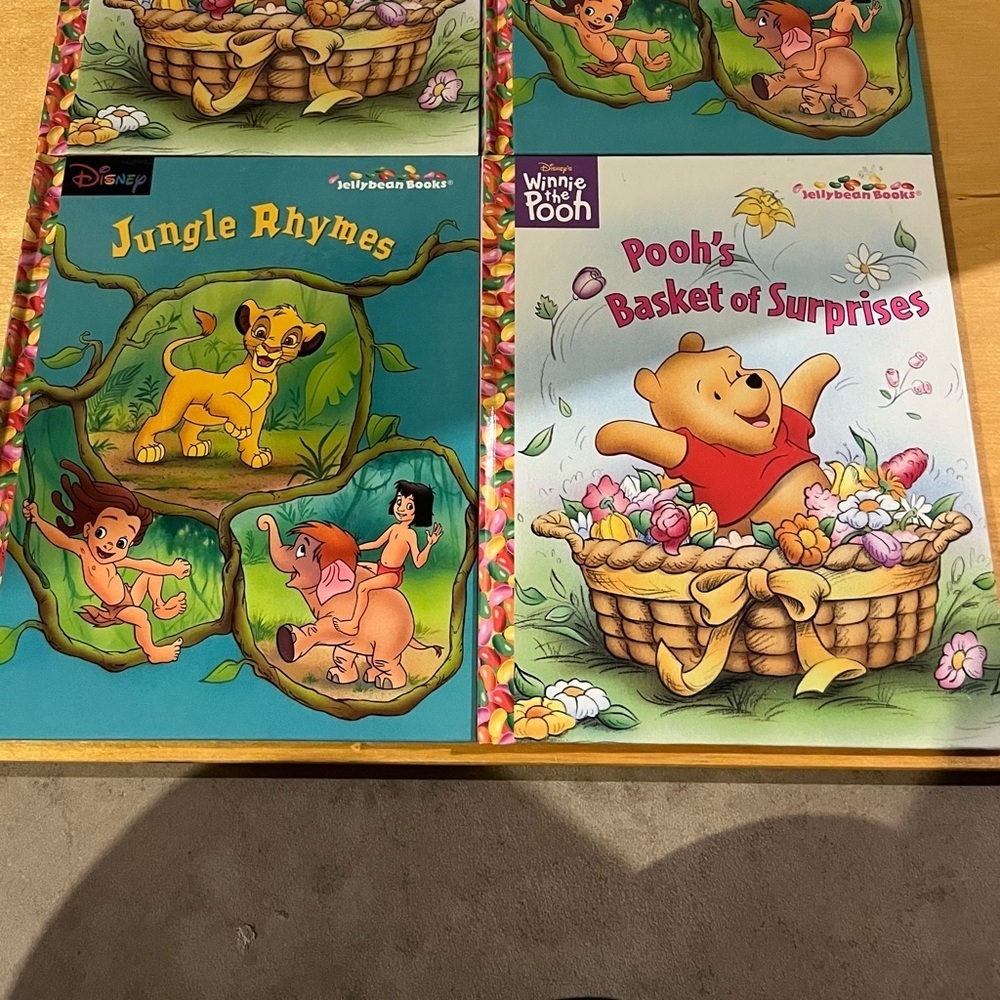 POOH'S BASKET OF SURPRISES & Jungle Rhymes JELLYBEAN BOOKS Disney